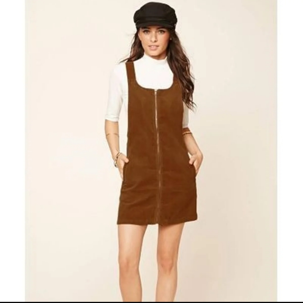 Brown Corduroy Overall Dress 2/$20